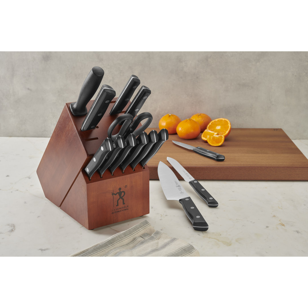 HENCKELS Dynamic Razor-Sharp 15-Piece Knife Set, German Engineered Informed by 100+ Years of Mastery, Chefs Knife, Dark Brown